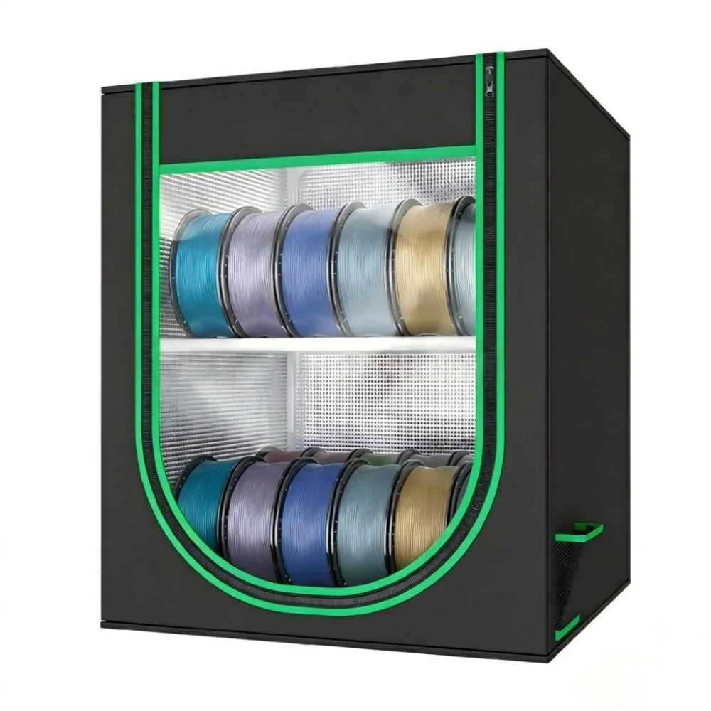 Dual Tier 3D Printer Filament Storage Rack Sealed Waterproof Filament Storage Holder Viewable Large Capacity