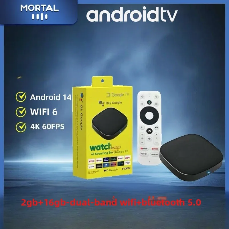 New Mortal Network Set-Top Box 3518 Dual Band WIFI + Bluetooth Remote Control Android 14.0 TV BOX