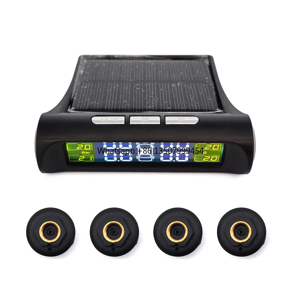 Real-Time Wireless Car Tire Pressure Monitoring System Universal TPMS for Internal External Solar Charging Specific Tire Gauges