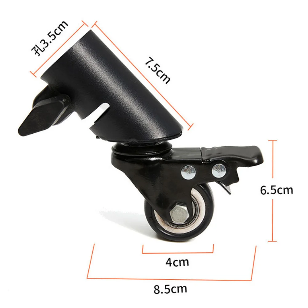 3 Buah Katrol Tripod Universal 35Mm Roda Braket Speaker Kastor Aksesori Roda Tripod Senyap