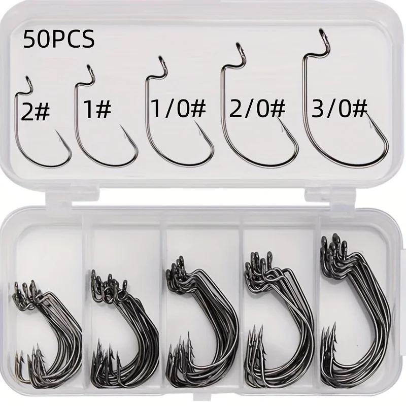 High carbon steel six times reinforced 50 fish hook set crank hook lure sea hook wide thickened fish hook crank with barbed hook