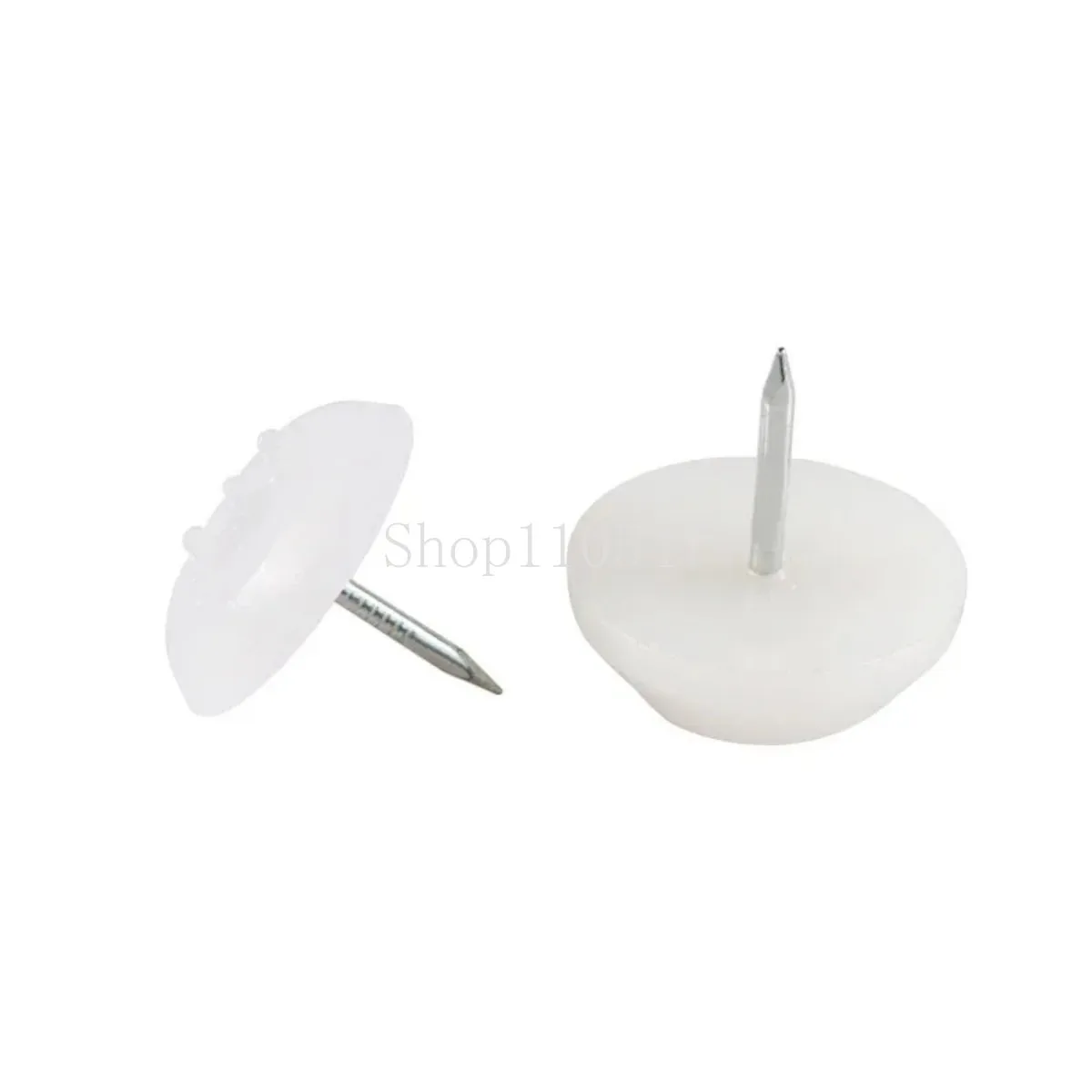 50Pcs Furniture Feet Glide Nail Screwin Round Chair Table Leg Protector Plastic White