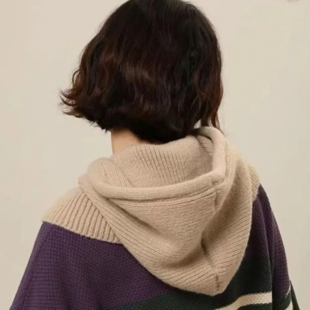 جديد دافئ محبوك وشاح وقبعة مجموعة يندبروف الحرارية المتكاملة وشاح الرباط قبعة المرأة الشتاء بالاكلافا وشاح كاب #5