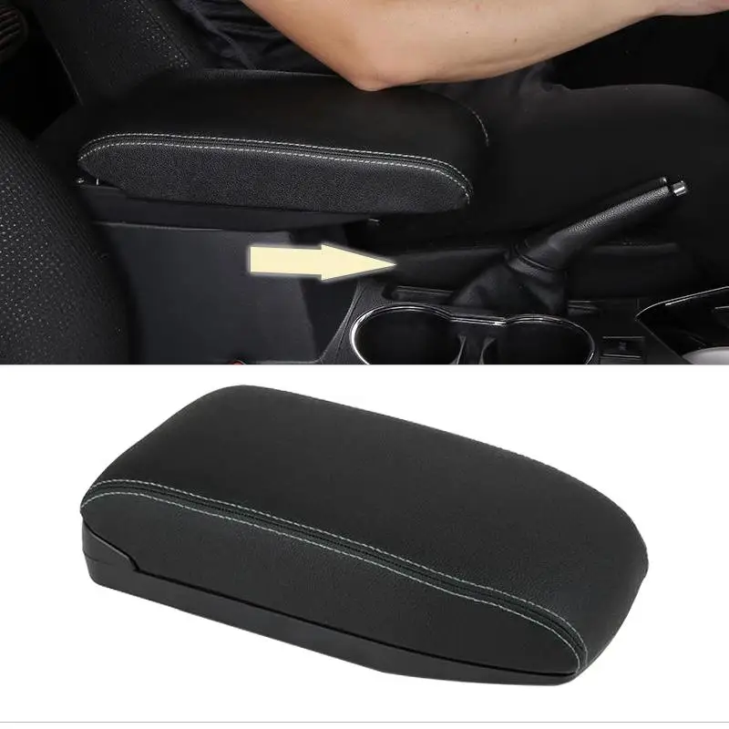 

Черный с белой линией, подлокотник центральной консоли автомобиля, раздвижная удлиняющая крышка, подходит для Toyota Corolla E140 2007-2011 2012