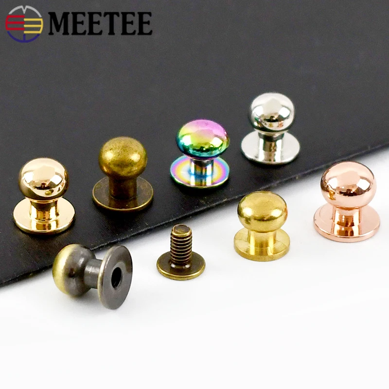 20Pcs 4-12mm Metal Rivet Buckles Nail Bag Belt Clothes Fastner Clasp Decorative Studs Screw Button DIY Leather Craft Accessories