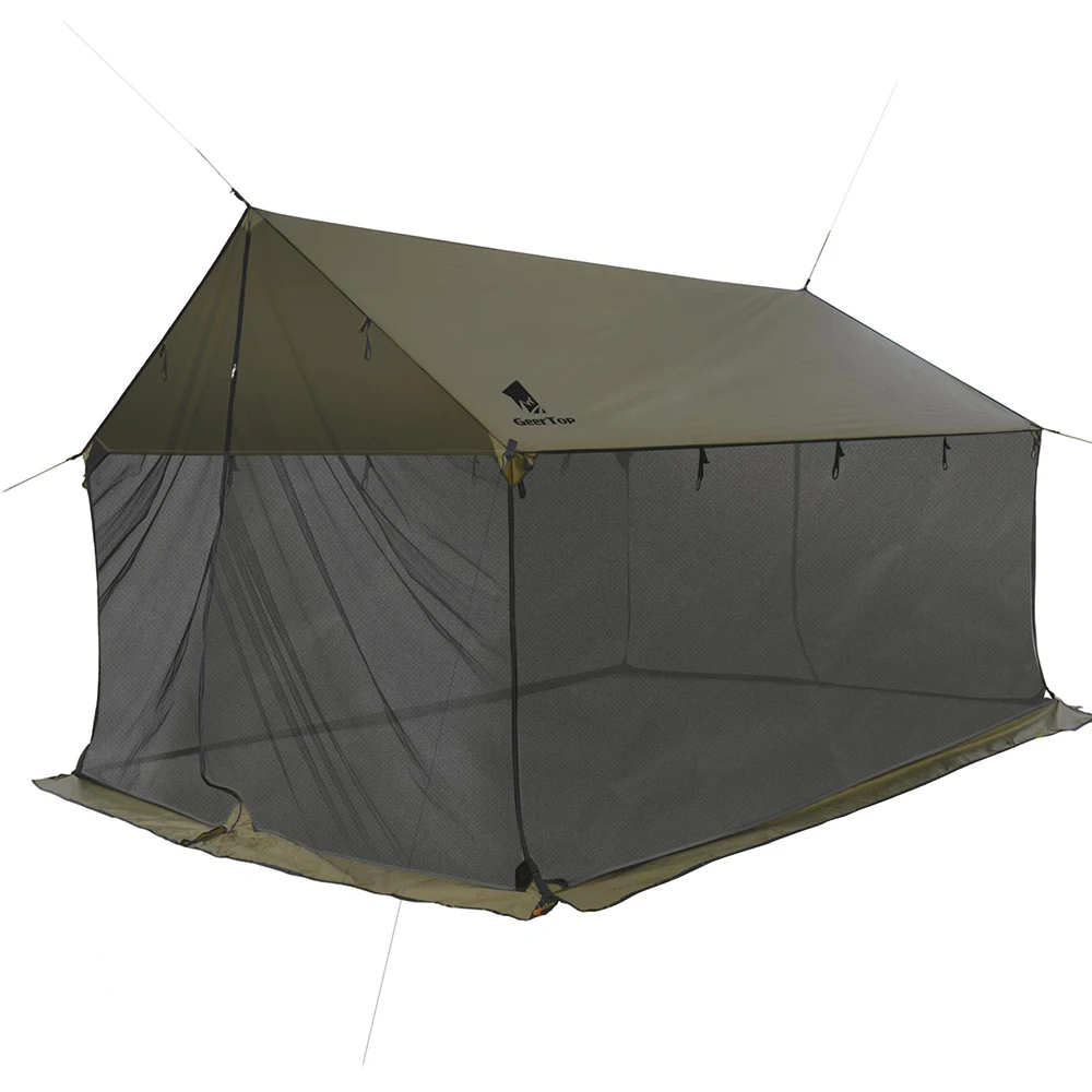 

‌Outdoor Camping Tarp Tent Waterproof Sun Shade With Mosquito Net Large Space Shelter For Family Picnic Backpacking 2.9kg