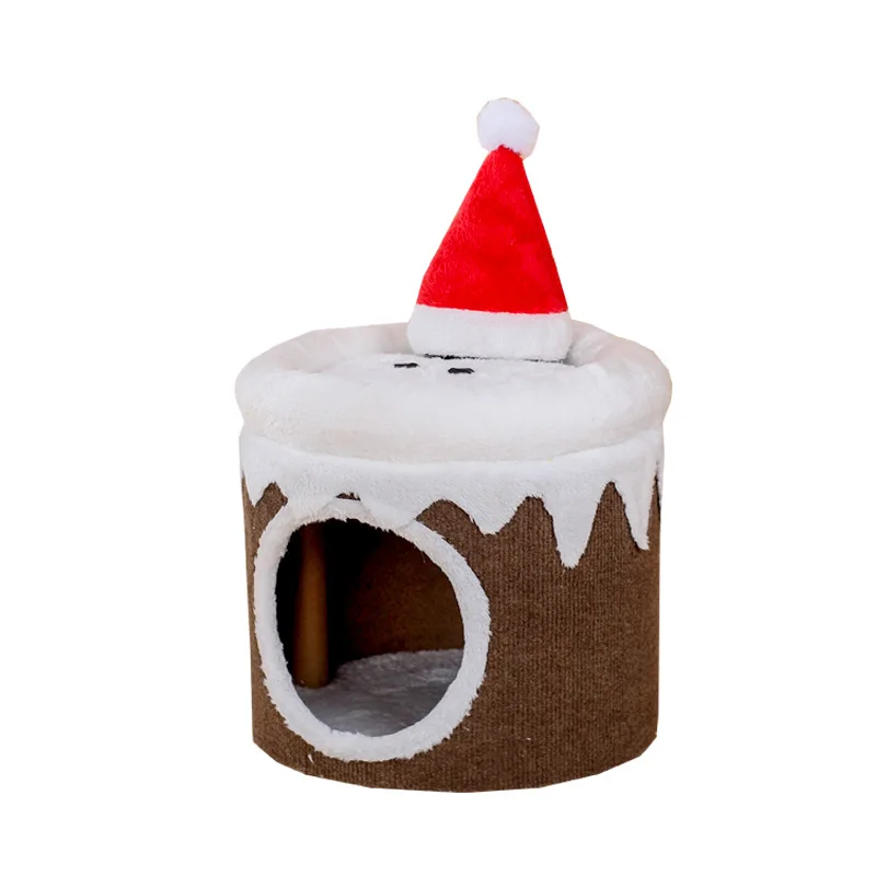 

Santa Claus Cat Tree with Integrated Jumping Platform Nest Scratch Board Factory Direct Toy Supplies for Cats