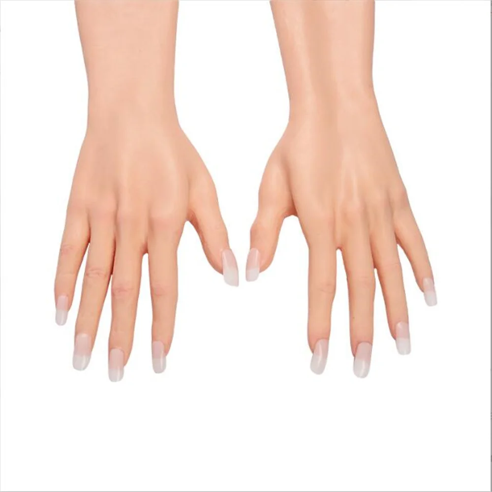 Silicone Artificial Limbs for Female,after Hand Mannequin,Body Fingernail Prosthetic Props, Medical Cosmetology, 60cm,1Pair,E052