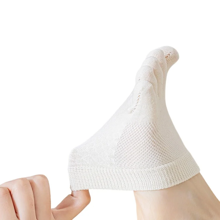 Summer Thin Half-palm Split-toe Five-finger Socks for Women Pure Cotton Anti-slip Half-finger Invisible Forefoot Half-drag Socks