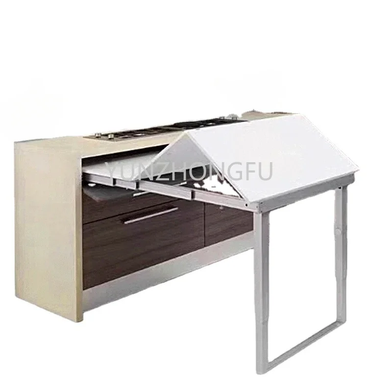 Hidden Folding Table Rails Aluminum Cabinet Drawer Telescopic Dining Table Slide Flat Push Folding Hardware Accessories