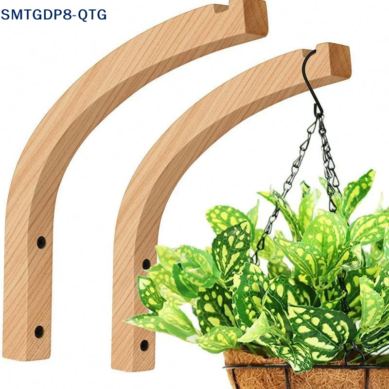 Hot Natural Wood Wall Plant Hangers Hanging Flower Pot Hook Flower Bracket For Lanterns Wind Chimes Balcony Home Decor
