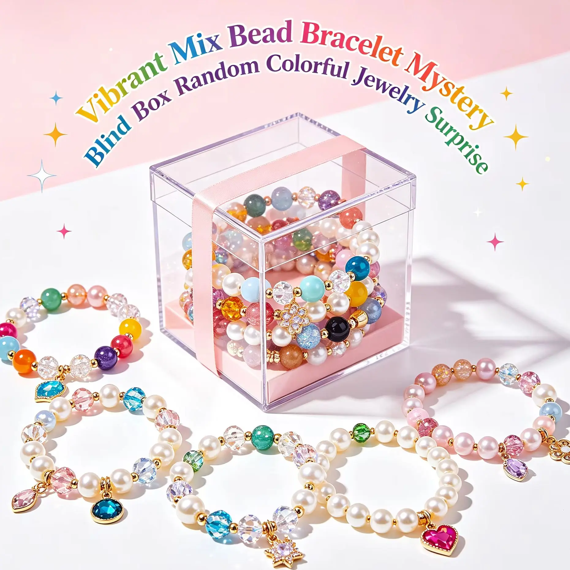 Vibrant Mix Bead Bracelet Mystery Blind Box Random Colorful Jewelry Surprise