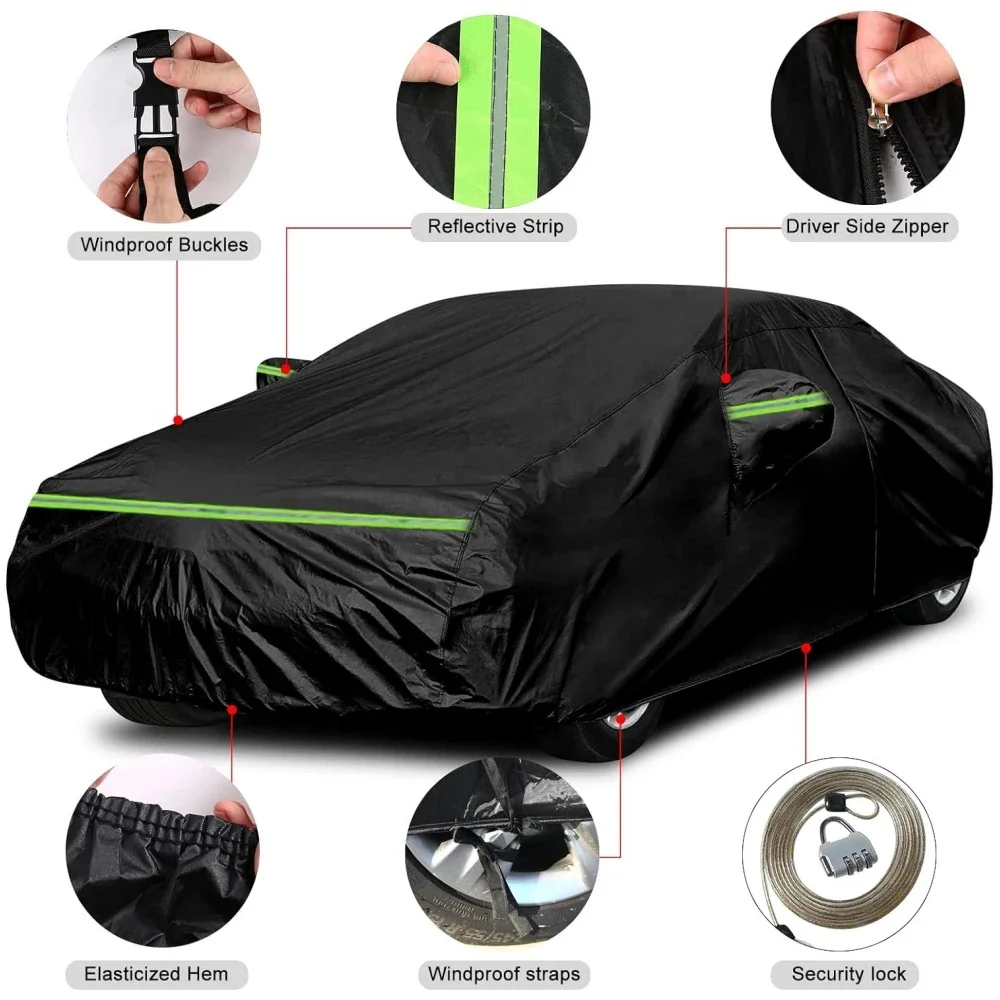 Waterproof Car Cover Fit 1997-2024 Porsche 718 Boxster with Zipper Door & Windproof Bands  for Snow Rain Dust Hail Protection