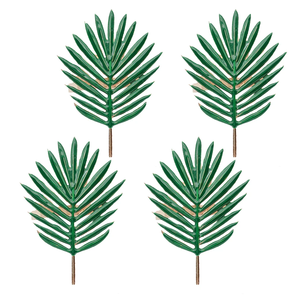 

4PCS Hawaii Party Napkin Ring Simulated Leaf Napkin Holder Multi-purpose Napkin Clasp Simple Alloy Napkin Ring for Home Party (