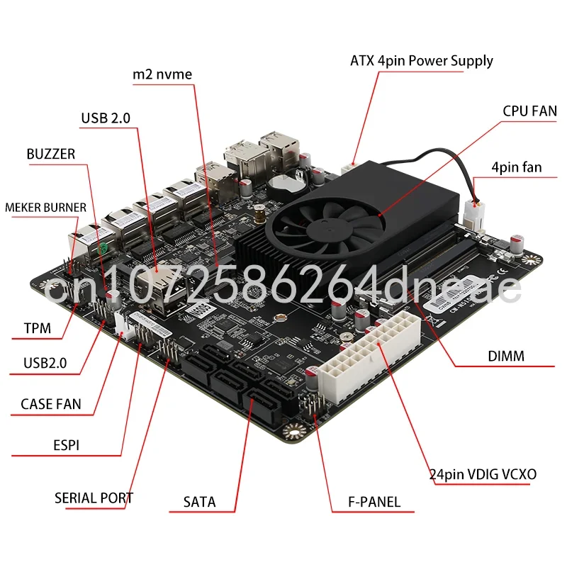 Four I226-V Nics N5105/N6005NAS Demon Board / Six SATA3.0/ Dual M.2/ITX/