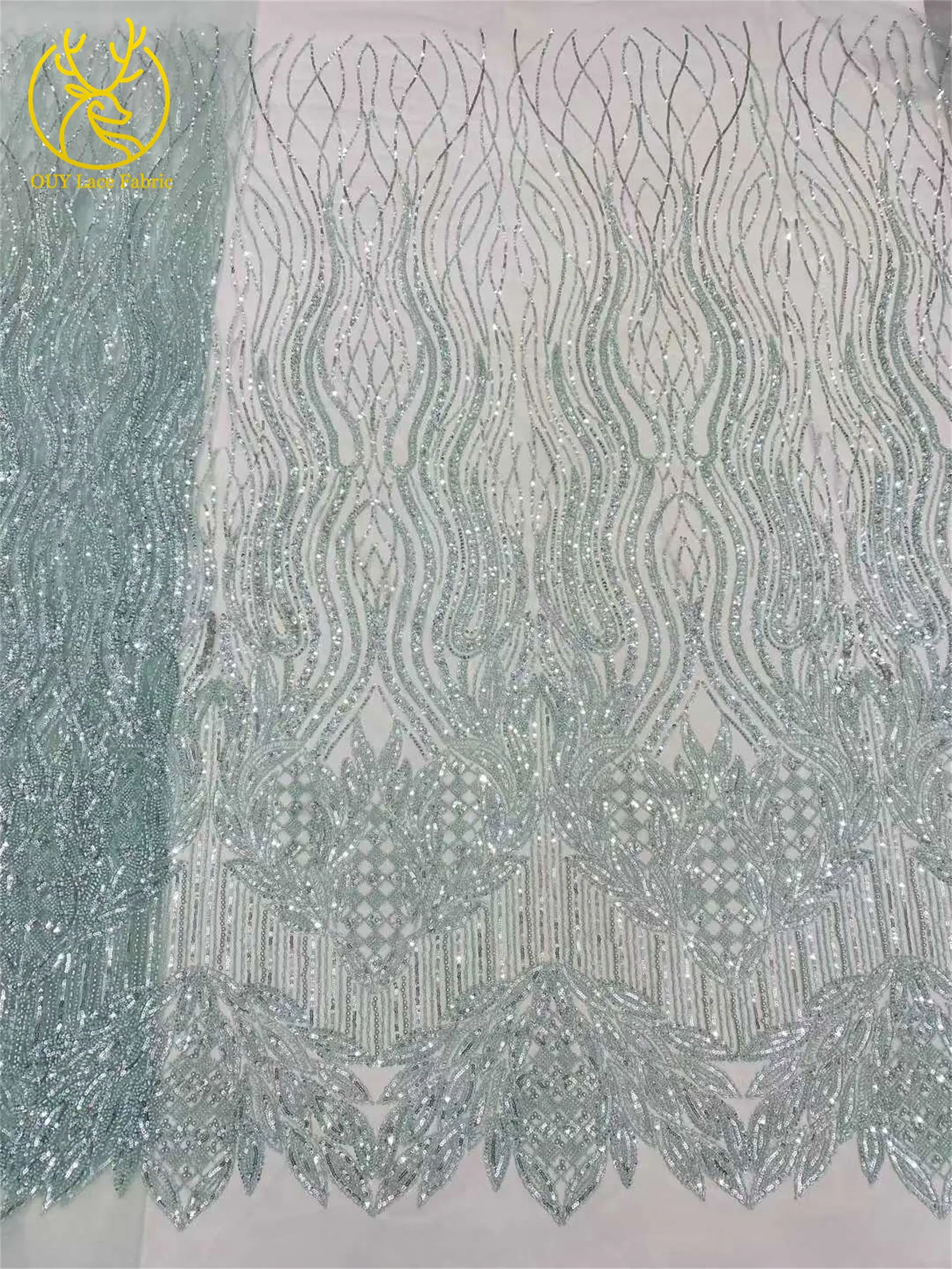 Eleganter Afrikanischer Pailletten-Perlen-Spitzenstoff 2026 Hochwertige Nigerianische Französische Bräutigam-Stickerei Tüll-Spitzenstoff für Braut und Hochzeit – Detail 6
