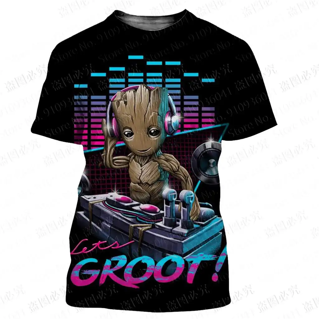 Homens e Mulheres Impresso em 3D da Disney T-shirt, Guardiões da Galáxia, Groot, Personalizado Qualquer Imagem, Casual Streetwear Tops