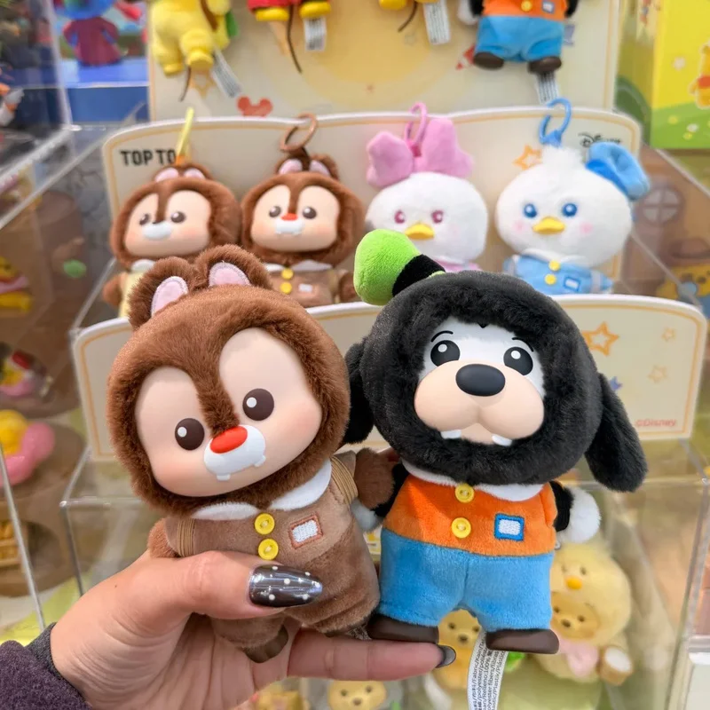 

genuine Disney Mickey Family Mini Backpack Series Plush Pendant Blind Box Stuffed Doll Keychain Collectible fan girl gift toys