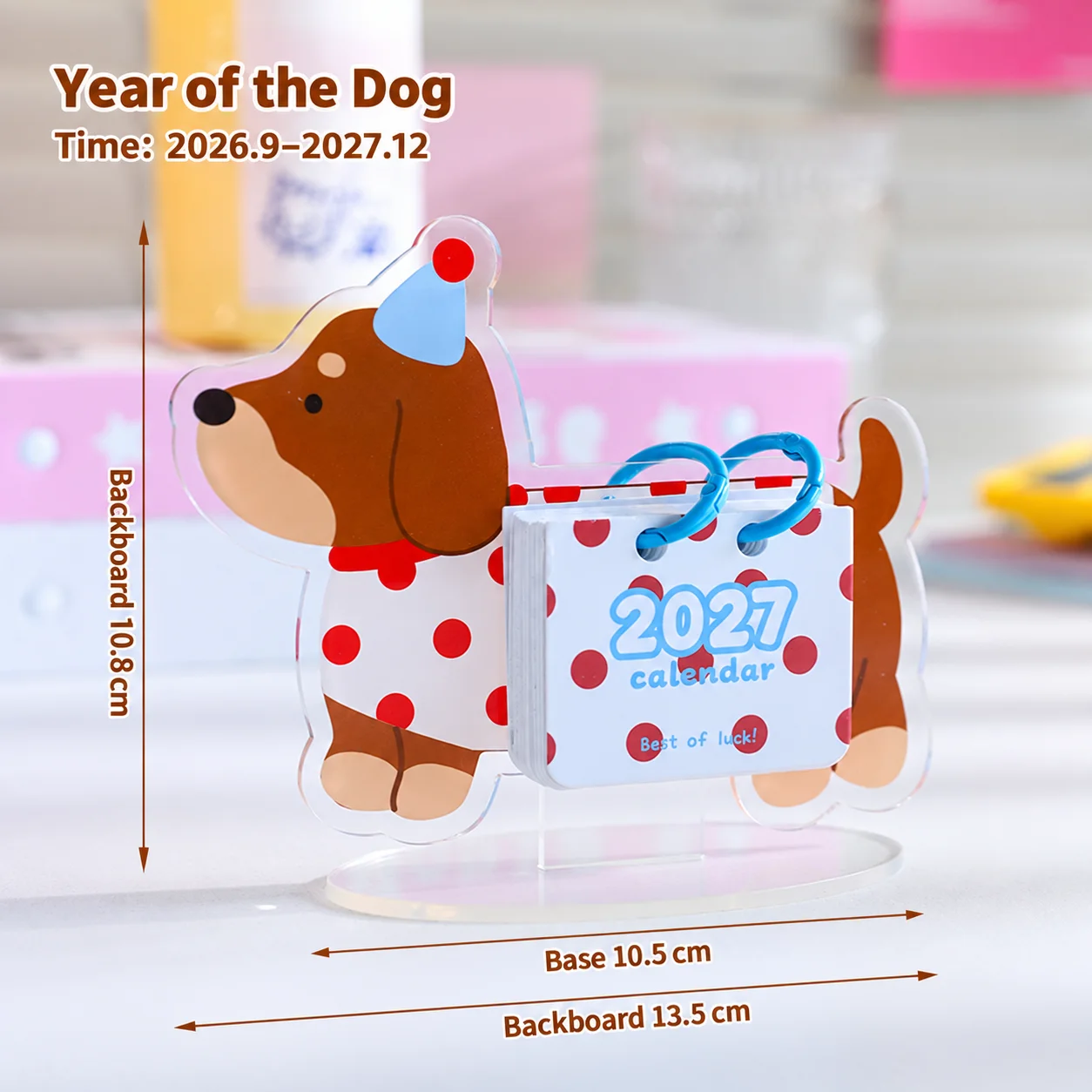 2027 Cute Shaped Acrylic Stand Desk Calendar Kawaii Creative Desktop Date Organizer for Home Office School Suppliers