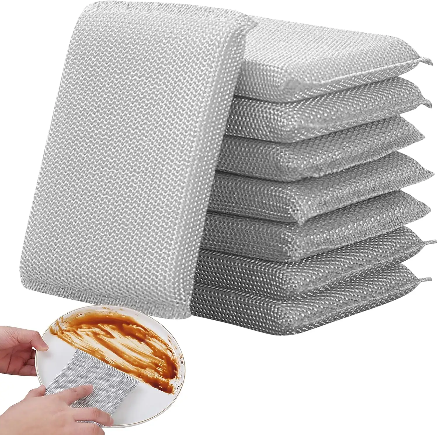 

Reusable Sponges 4pcs Washing Up Kitchen Sponge Soft Non Scratch Cleaning Sponge Metal Scouring Pads for Kitchen Pot Pan Dish