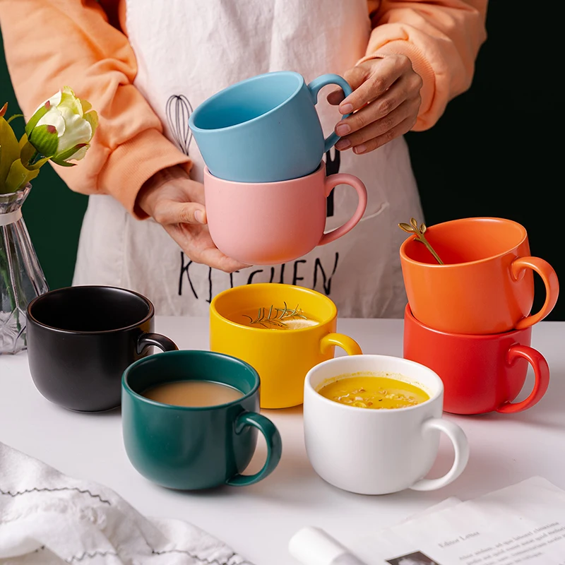 

Modern Colorful Ceramic Coffee Cup Home Room Table Cute Water Mug Accessories Decor Restaurant Breakfast Milk Tea