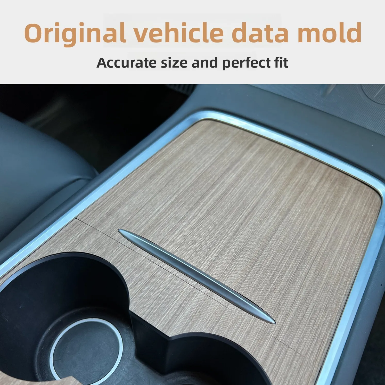 Solid wood central control panel adapts for Tesla Model3/Y sticker decorative patch wood grain