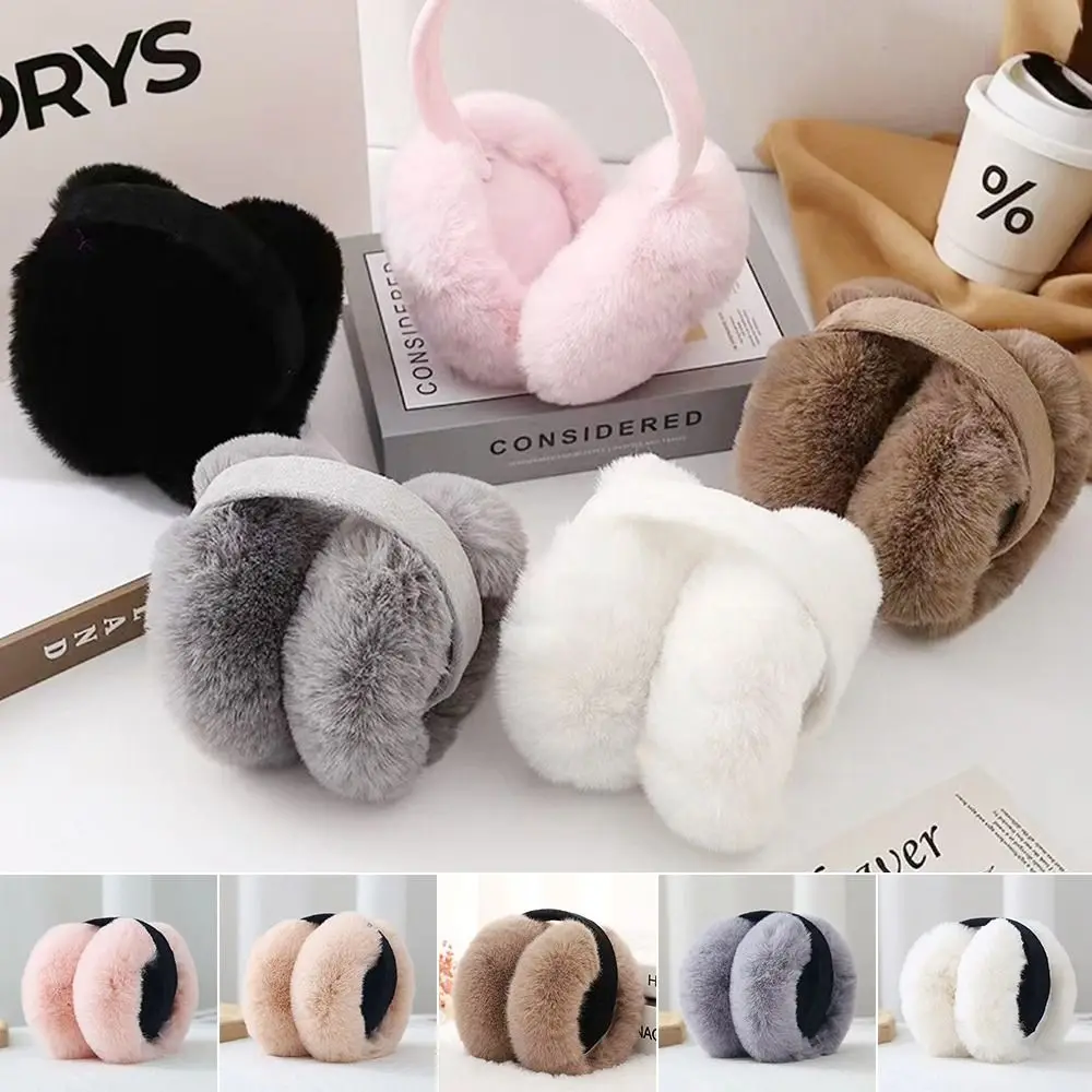 Cartoon Foldable Warmth Eartips Adjustable Rabbit Hair Ear Warmers Cold Proof Earmuffs Male Female