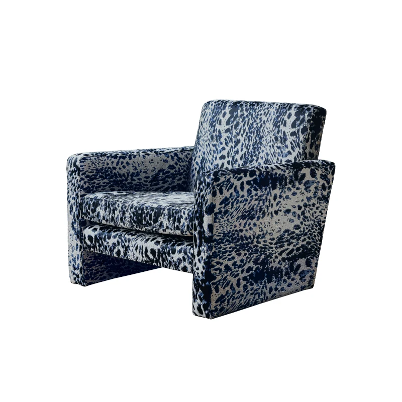 

Leopard print medieval Italian haute couture modern leisure chair light luxury living room single sofa