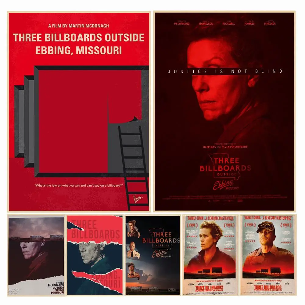 classic movie T-Three Billboards-S Painting Calligraphy Boho Botanical Decor for Living Room Elegant Home Style
