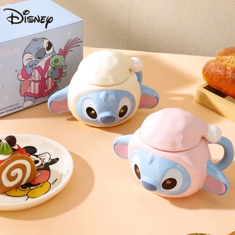 

Керамическая чашка Лило и Стич Диснея, кавайная мультяшная чашка для воды, пара, чашка для завтрака, молока, кофе, аниме, периферийные устройства, подарки