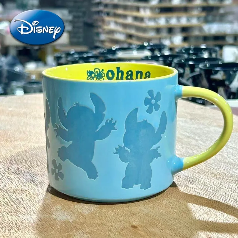 

Stitch Mug Cartoon Cute Relief Hand Drawn Thick Ceramic High Temperature Resistant Coffee Milk Drinking Water Cup Home Use Gift