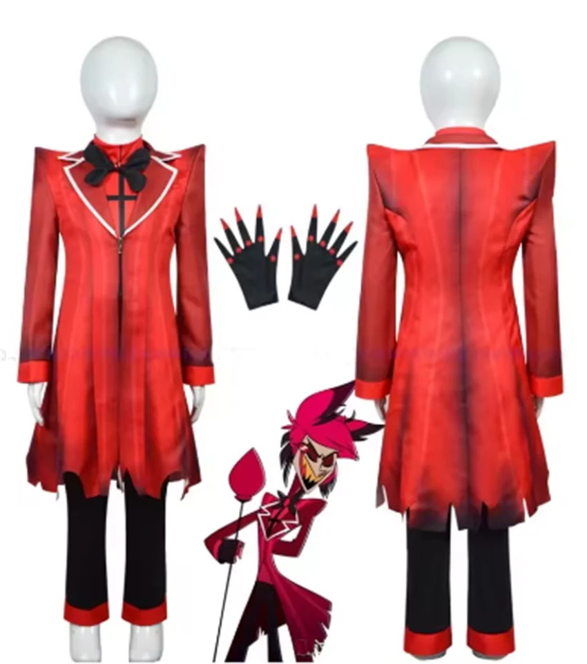 

Hazbin Cosplay Hotel Uniform Alastor Anime Costume Kids Halloween Carnival Christmas Costumes Children Red Suit Anime Cosplay
