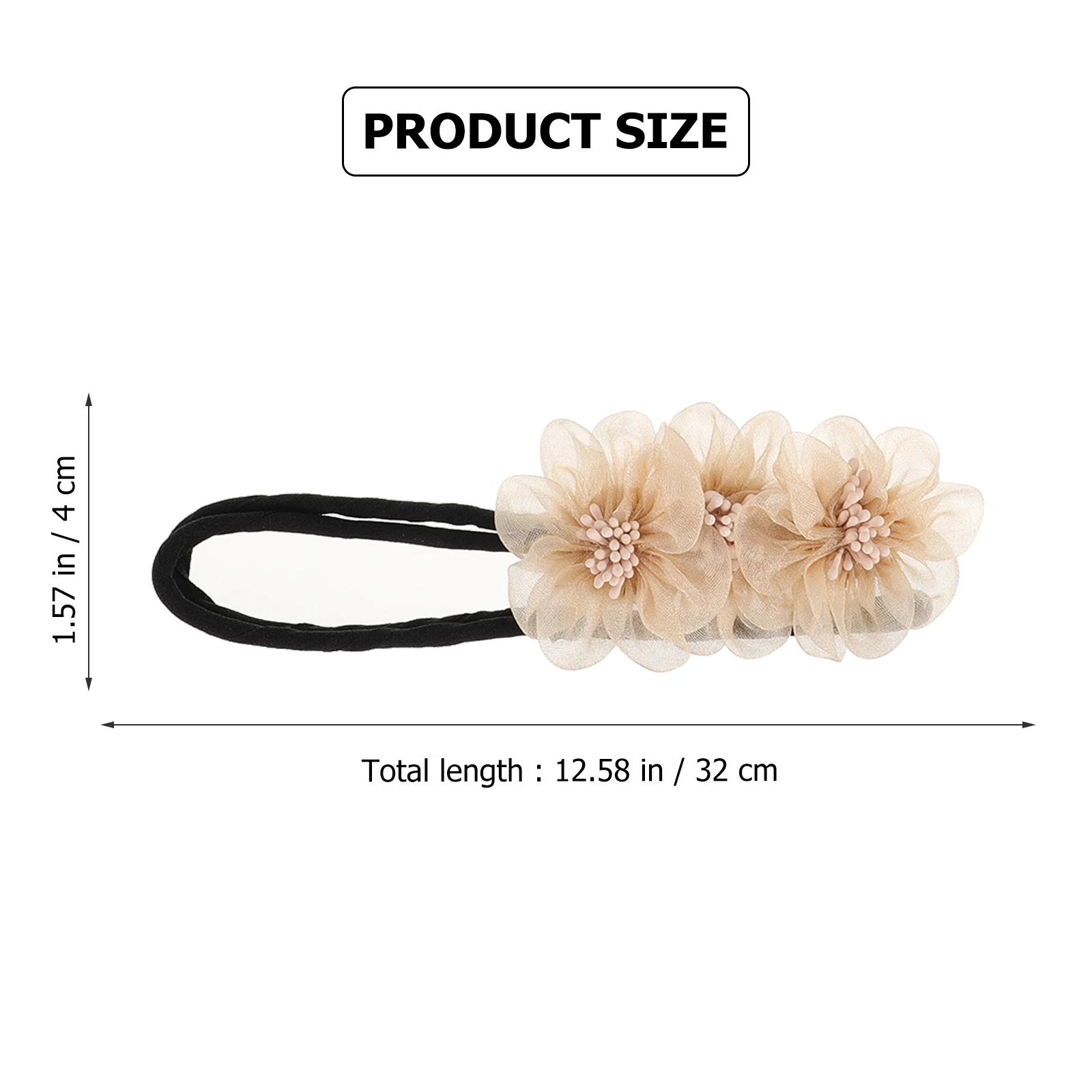 

6pcs Ribbon Bun Maker Floral Hair Roll Ring For Women Girls Party School Use Flower Headdress Donut Ponytail Stick Hair