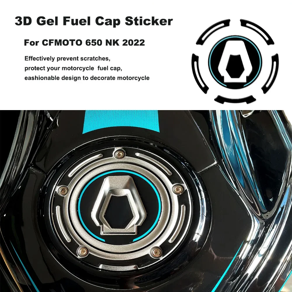 

3D Motorcycle Fuel Tank Cap Sticker Gel Resin Waterproof Anti-scratch Protector For CFMOTO 650 NK 2022