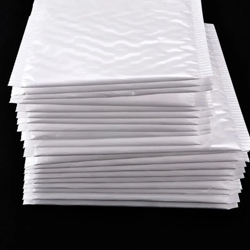 Enveloppes à Bulles Blanches Auto-scellantes, Sacs d'Expédition, Rembourrés pour Magazine, Doublés, Imperméables, 50 à 10 Pièces