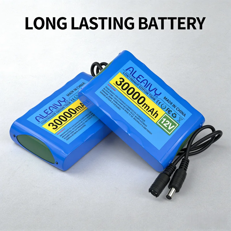 

12V 30Ah High Capacity Rechargeable Lithium Ion Battery Pack DC 12.6V Portable Power Supply for CCTV Camera Security System