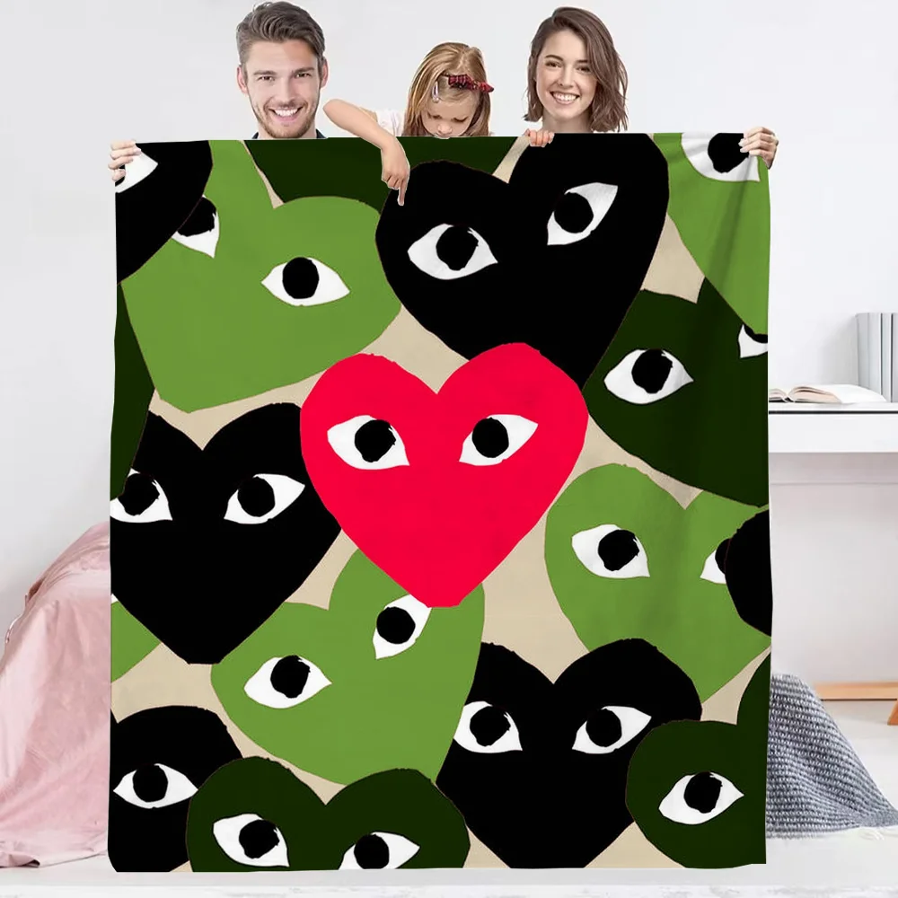 CDG Logo-2 Designer Throw Blanket for Sofa Luxury Bedding Plaid Blankets King Size Bed Blankets and Throws Home Interior Cobija