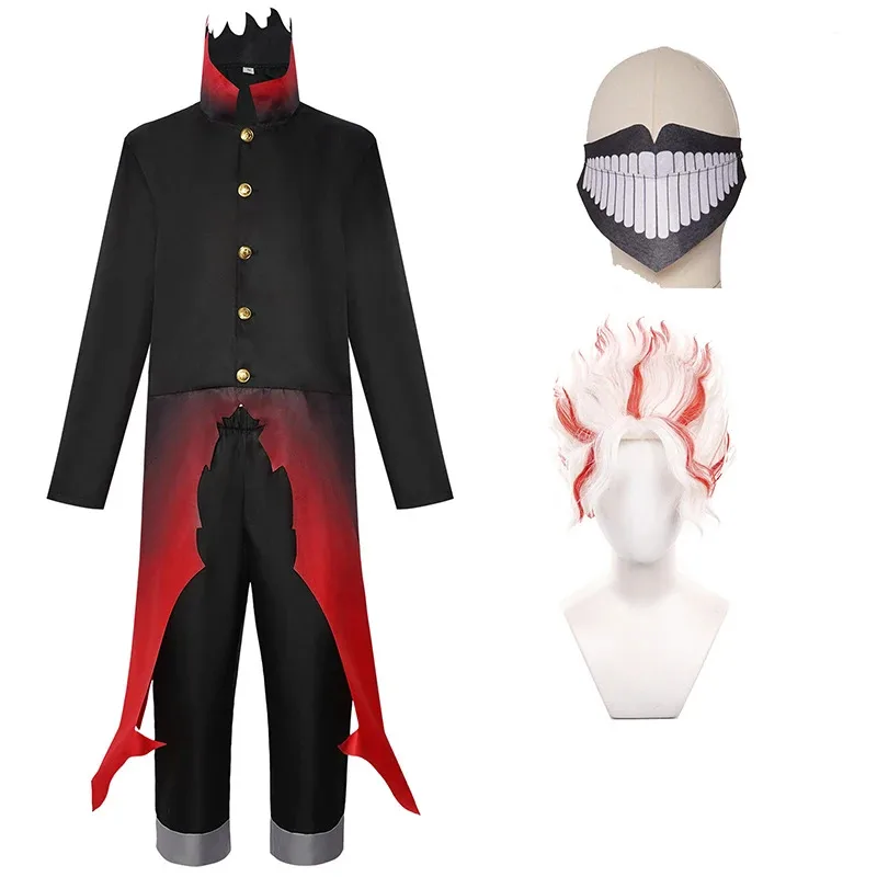

Ken Takakura Okarun Cosplay Costume Anime Dandadan Okarun Cosplay Red Black Costume Uniforms Mask Party Okarun Occult Kun Wig