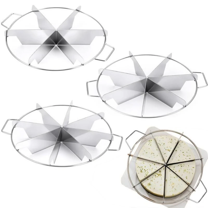 สแตนเลสสตีลพิซซ่าคัตเตอร์เลเยอร์เค้กตัวแบ่งส่วนแบ่งส่วนแบ่งสำหรับคนรักการอบ