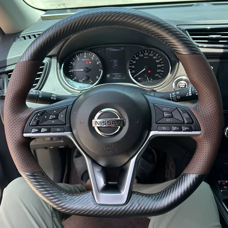 

Car Steering Wheel Cover Braid Leather for Nissan Sylphy‌ Qashqai 2020-2025 Kicks X-trail Juke 2017-2021 Teana 2022 Micra Terra