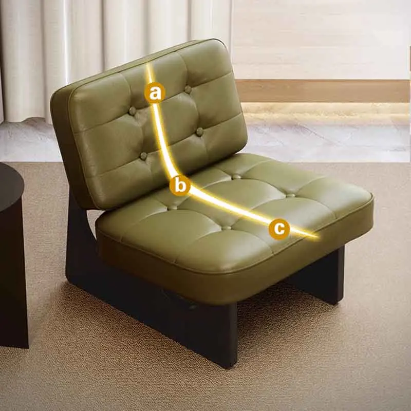 Cadeira nórdica de luxo para adultos, Cadeira Floor Relax, Chaise italiana, Mobília do quarto, Sala de estar, Suporte único, Verde, Solteiro, Designer