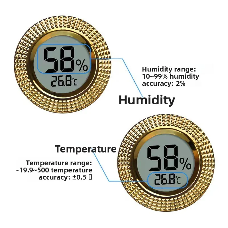 DTH-174 High Precision Digital Thermometer Embedded Circular Thermohygrometer Temperature and Humidity Meter
