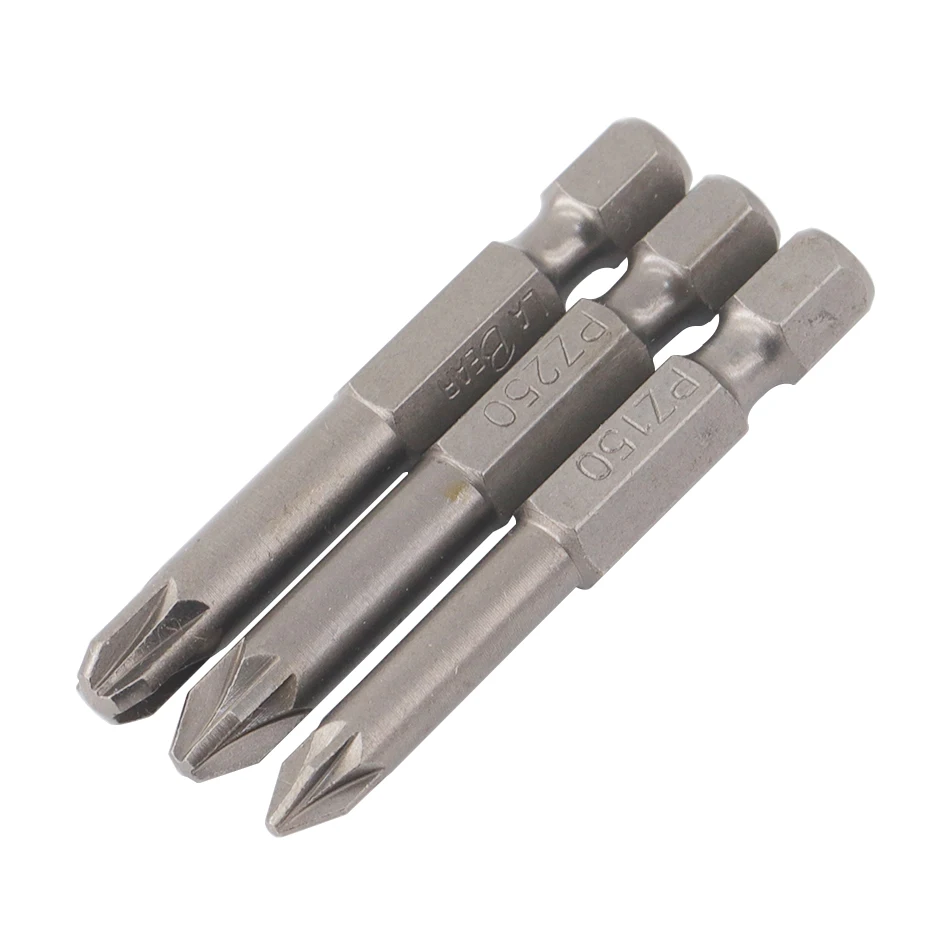 S2 25mm/50mm/100mm CR-V PZ Pozidriv Bits 1/4 Inch 6.35mm Hex Shank PZ0 PZ1 PZ2 PZ3 PZ4 Anti Slip Electric Screwdriver Bit Set