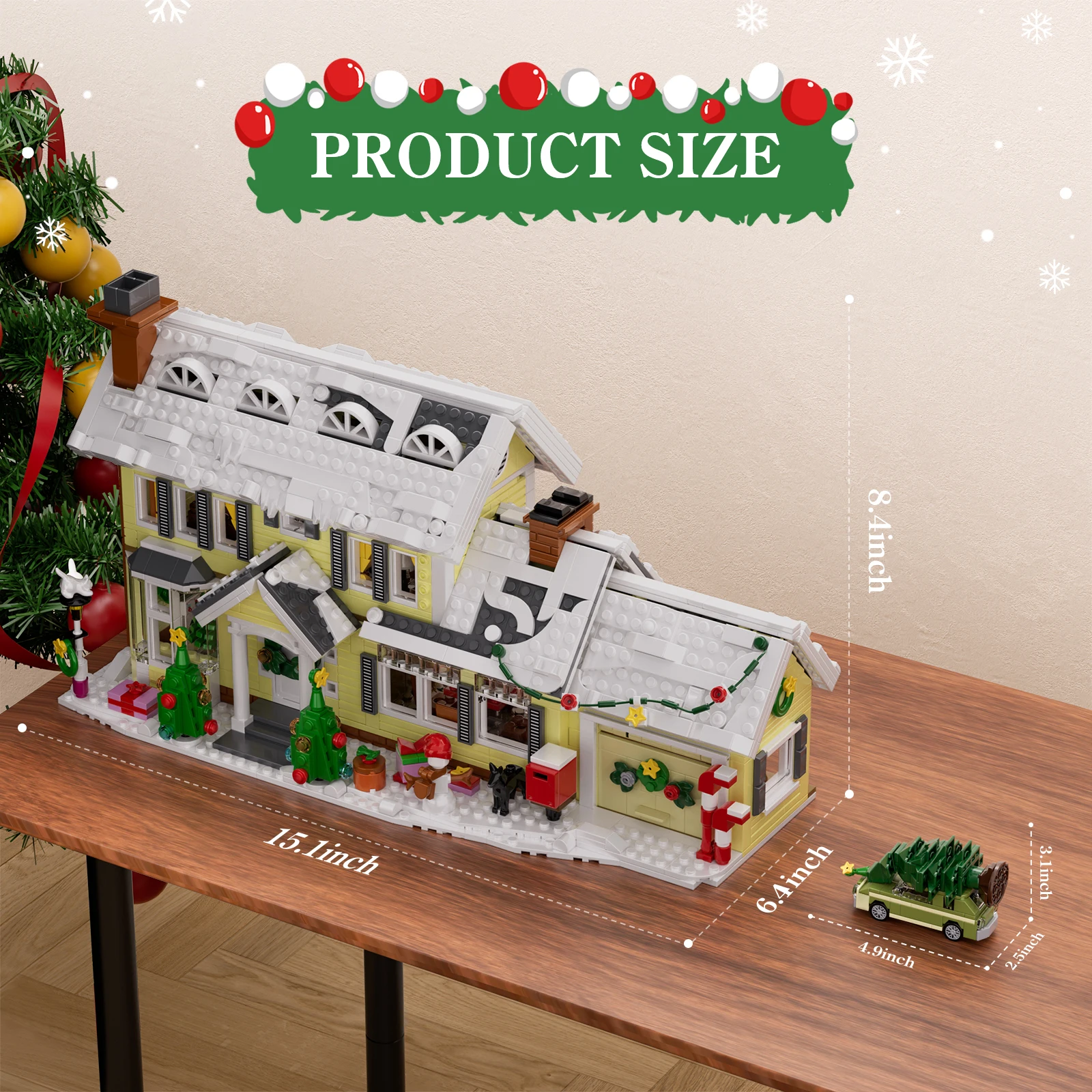 Christmas Holiday Snow Village Building Blocks Set Winter Holiday House Model Home Decor Creative Collectible Gift for Adult Fan