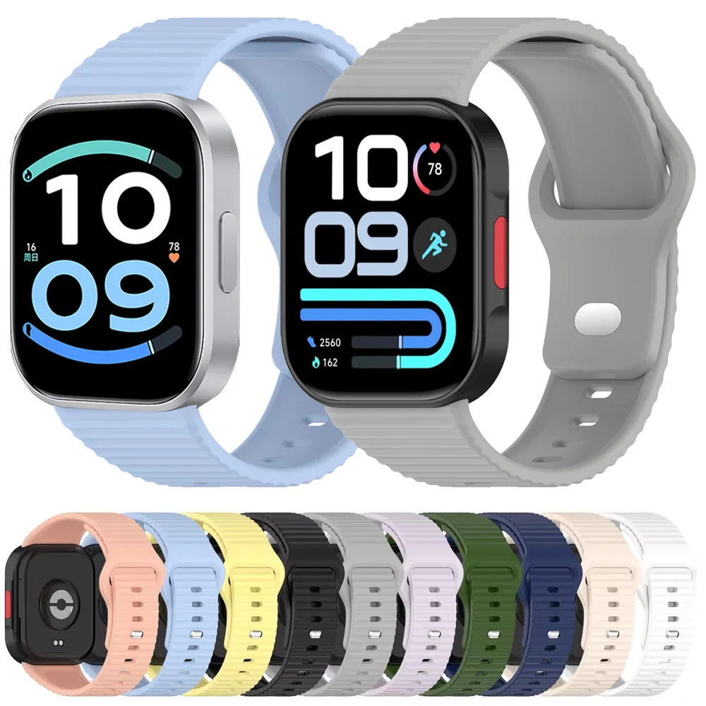 Official Wave Silicone Strap For Redmi Watch 6 Lite 6 Active 6 5 4 Smartwatch Band Xiaomi Mi Band 10 Pro 9 Pro 8 Pro Sports Belt