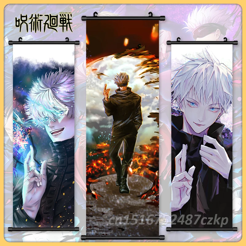 

Poster Canvas Jujutsu Kaisen Print Painting Japanese Anime Wall Art Gojo Satoru Pictures Home Decoration Mural Hanging Scrolls