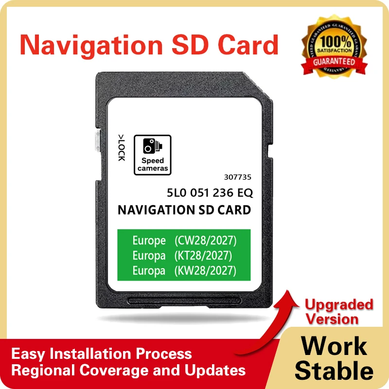 for Skoda Rapid from 2015-2020 Car MIB2 32GB Sat Nav Update Europe Map 2027 Version SD Card Software Discover Media