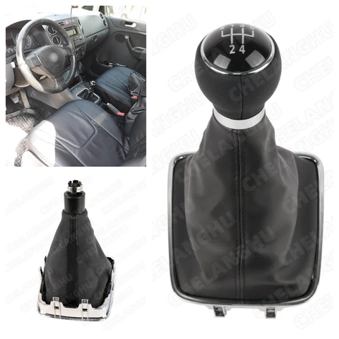 Для VW Golf Plus 2005 2006 2007 2008 2009 2010 2011 2012 2013 2014 Автомобильный Стайлинг 5 скоростей автомобильный рычаг переключения передач кожаные ботинки