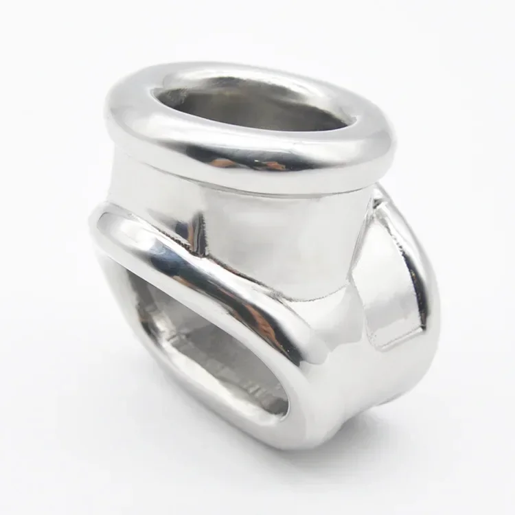 HotX Stainless Steel Chastity Device Ball Stretcher Enhancer Scrotum Restraint Testicle Binding Cage Protector Penis Ring