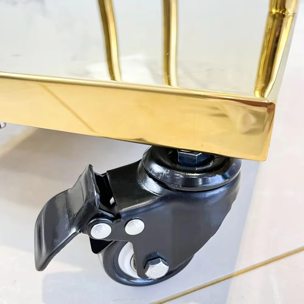 Custom Boutique Stainless Steel Gold Metal Hanger Organizer Clothes Hanger Storage Rack With Wheels